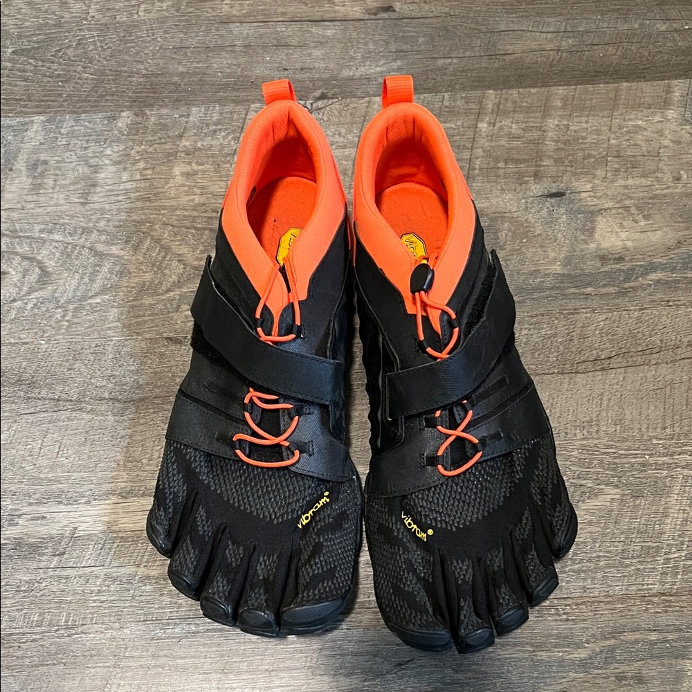 Vivo Barefoot Black and Orange Athletic Shoes